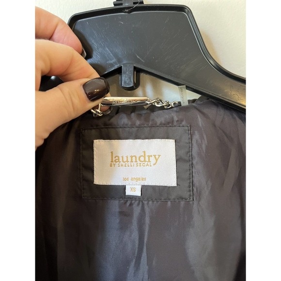 Laundry Shelli Segal Grey Zip Up Quilted Down Feather Puffer Coat Women XS NWOT - Picture 3 of 11